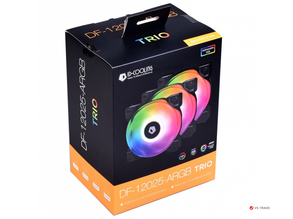 Комплект вентиляторов для корпуса ID-Cooling DF-12025-RGB-TRIO, 12cm, RGB LED