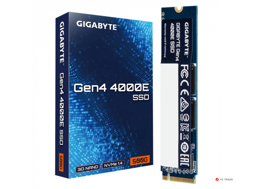 Твердотельный накопитель Gigabyte G440E500G, Gen4 4000E SSD, Read up to 3600, Write up to 3000, M.2 2280