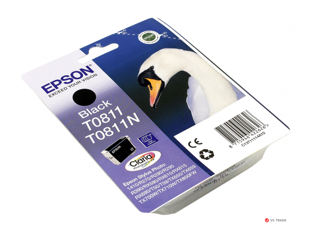 Картридж Epson C13T11114A10 черный для Stylus Ph R270/R290/295/390, RX590/610/615/690, TX700W/TX800FW/1410,повыш.емкости