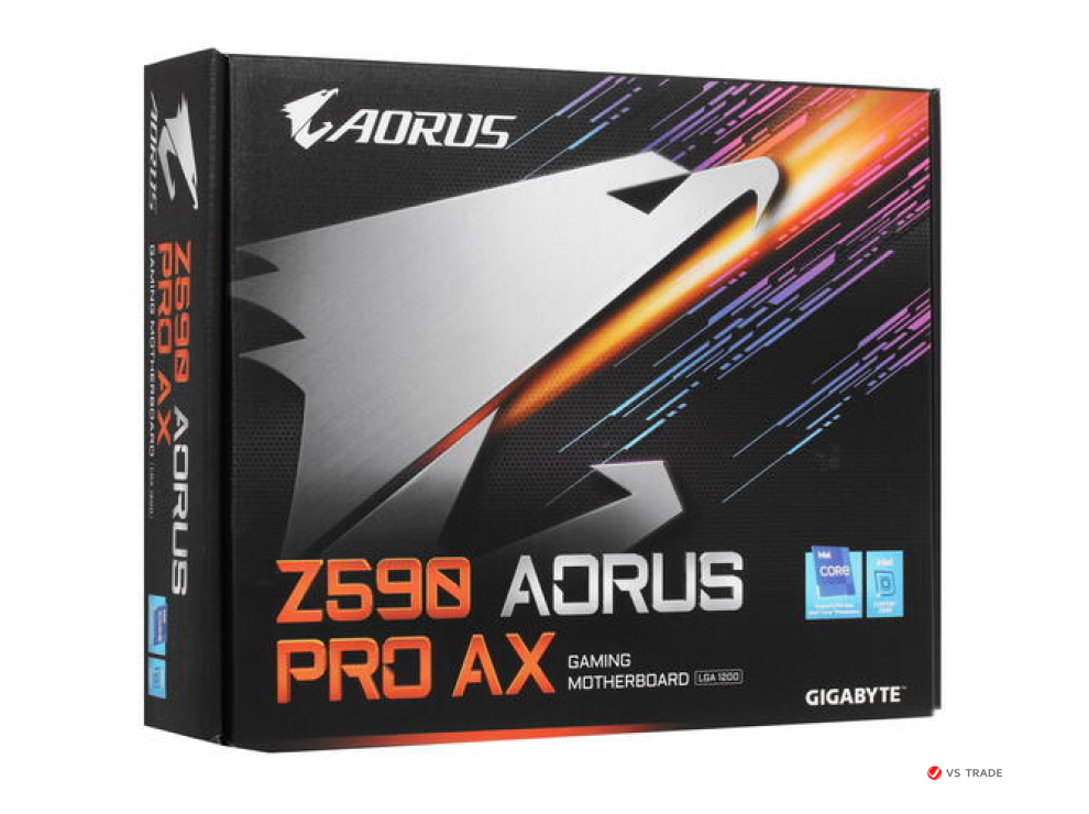 Сист. плата Gigabyte Z590 AORUS PRO AX, Z590, 1200, 4xDIMM DDR4, 3xPCI-E x16, M.2, 6xSATA, DP, WIFI6, BOX