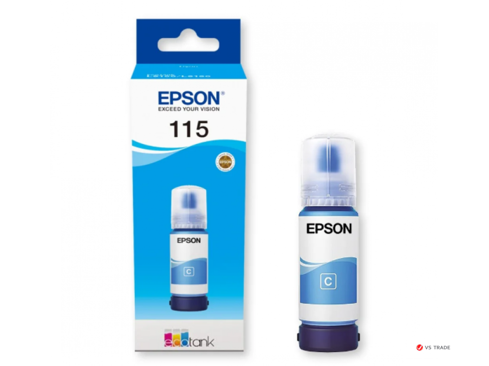 Контейнер с голубыми чернилами Epson C13T07D24A I/C (c) L8160/L8180/ЖЕЛТАЯ НАКЛЕЙКА