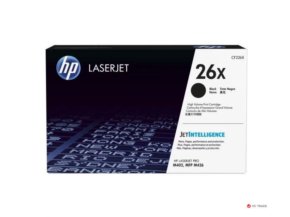 Картридж лазерный HP LaserJet 26X увеличенной емкости, CF226X, черный, совместимые товары HP LaserJet Pro M402, M426