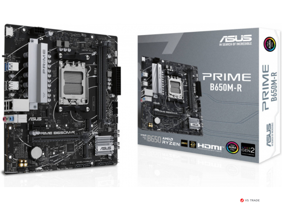 Сист.плата ASUS PRIME B650M-R, B650, AM5, 2xDDR5, PCI-E x16, PCI-E x1, 2xM2, 4xSATA, HDMI, BOX
