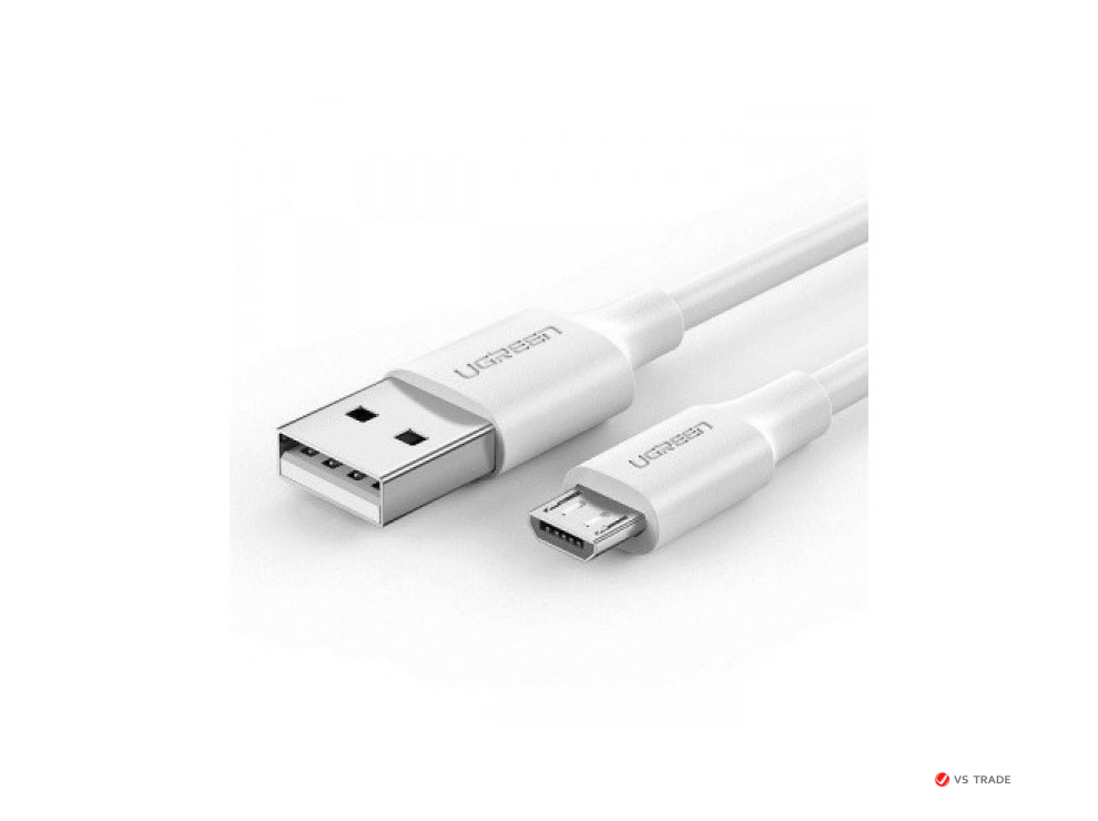 Кабель Ugreen US289 Micro USB Male To USB 2.0 A  Male Cable 1.5M (White), 60142
