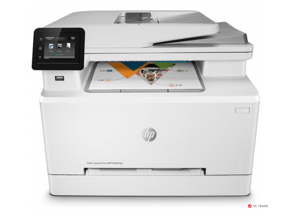 МФУ HP 7KW75A Color LaserJet Pro MFP M283fdw, A4, печать 600x600dpi, сканер 1200x1200dpi, копир 600x600dpi, факс 300x300