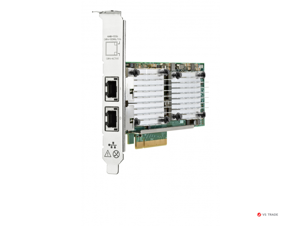 Адаптер сетевой 656596-B21 HPE Ethernet 10Gb 2-port 530T Adapter, PCIe 2.0 x8  with Low profile bracket (Marvell 57810S)