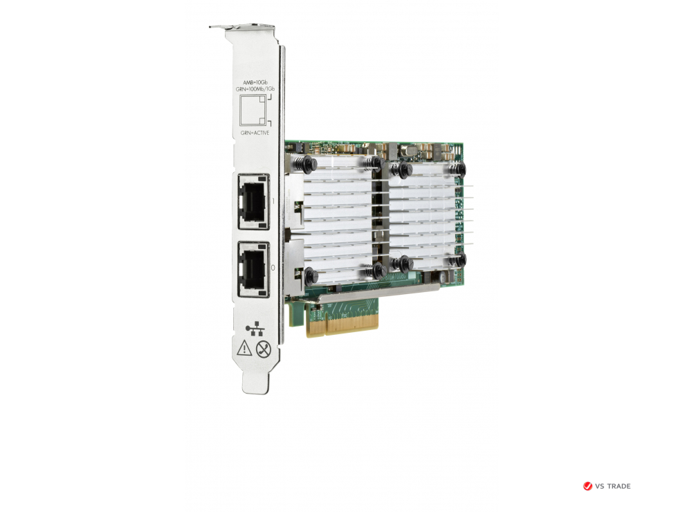 Адаптер сетевой 656596-B21 HPE Ethernet 10Gb 2-port 530T Adapter, PCIe 2.0 x8  with Low profile bracket (Marvell 57810S)