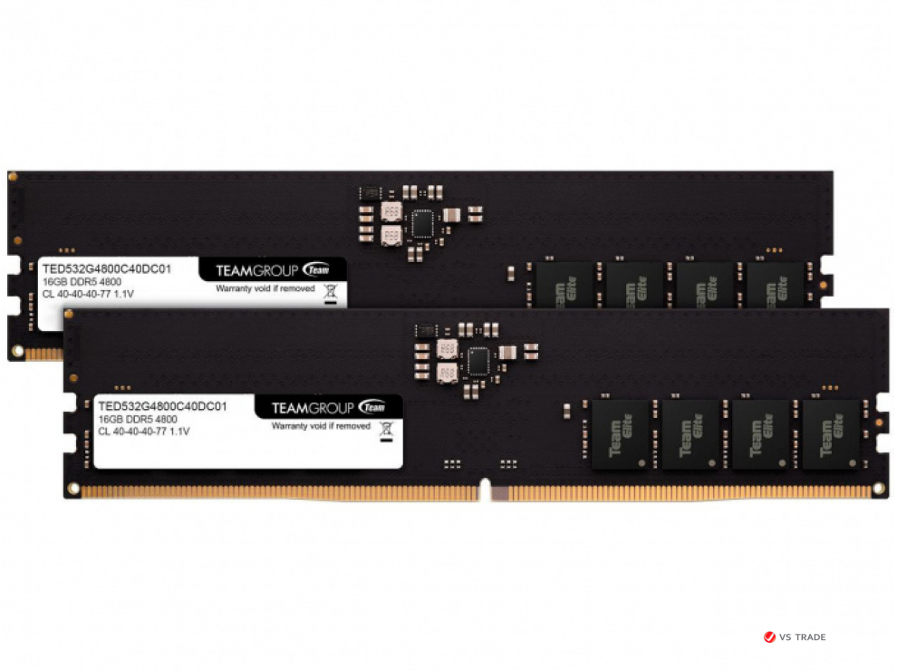 ОЗУ Team Group Elite 32Gb (16x2) /4800MHz DDR5, CL40, TED532G4800C40DC01