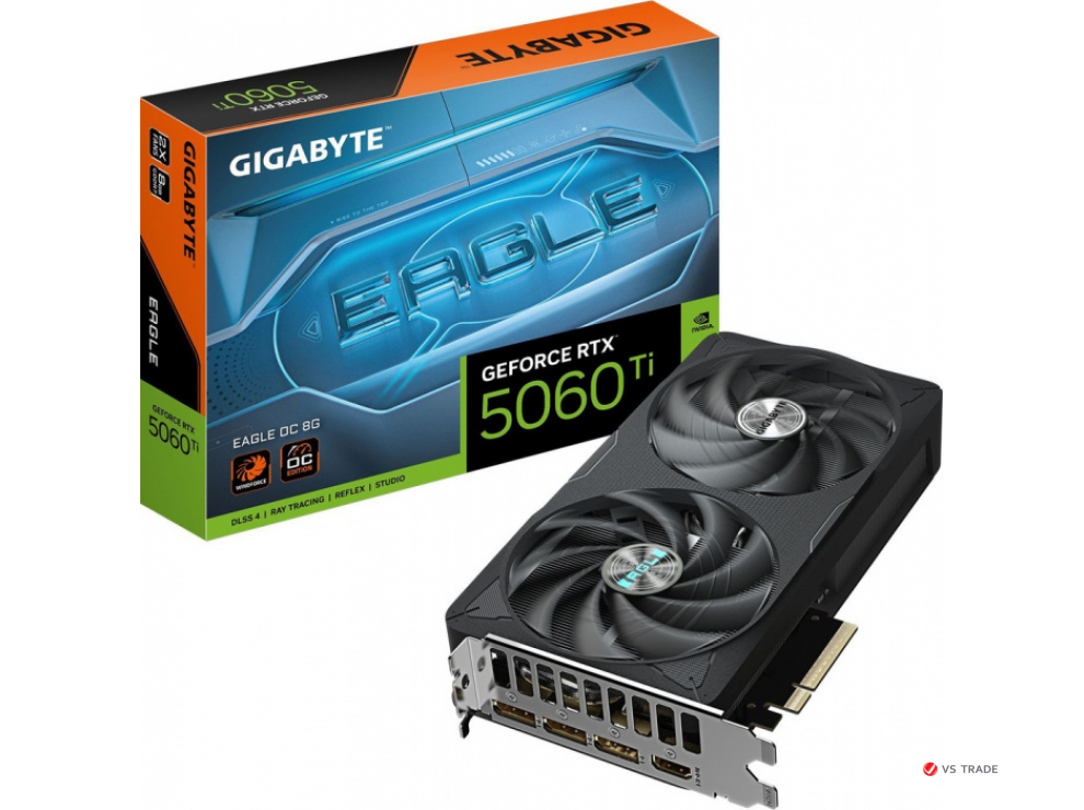 Видеокарта Gigabyte GV-N506TEAGLE OC-8GD, 8Gb GDDR7, 128bit, 4608 CUDA CORE, HDMI, DP, BOX