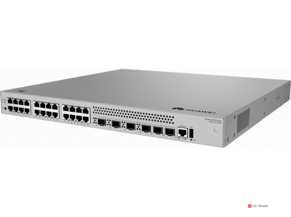 Коммутатор HUAWEI S530-24T4XE (L3, 24*10/100/1000BASE-T ports, 4*10GE SFP+, 2*10GE SFP+ stack ports, Dual AC)