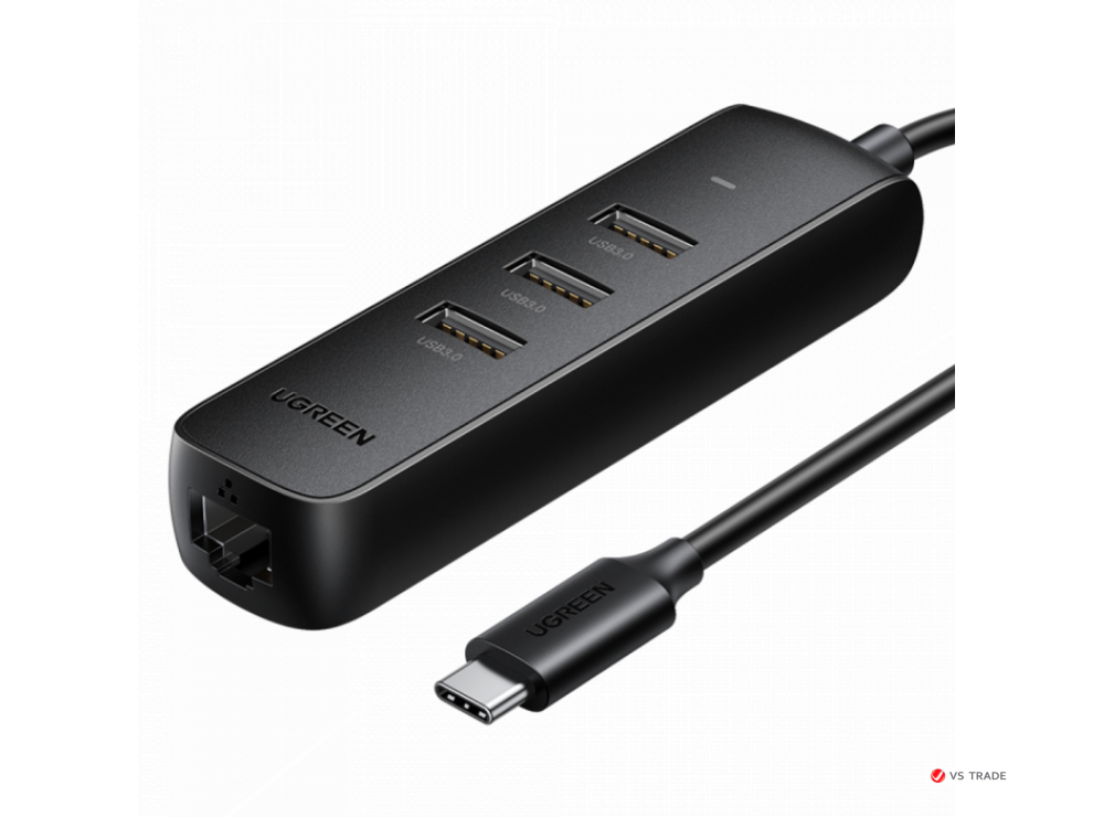 USB Hub Ugreen CM416 USB-C to 3*USB 3.0+RJ45 (100Mbps), 10917