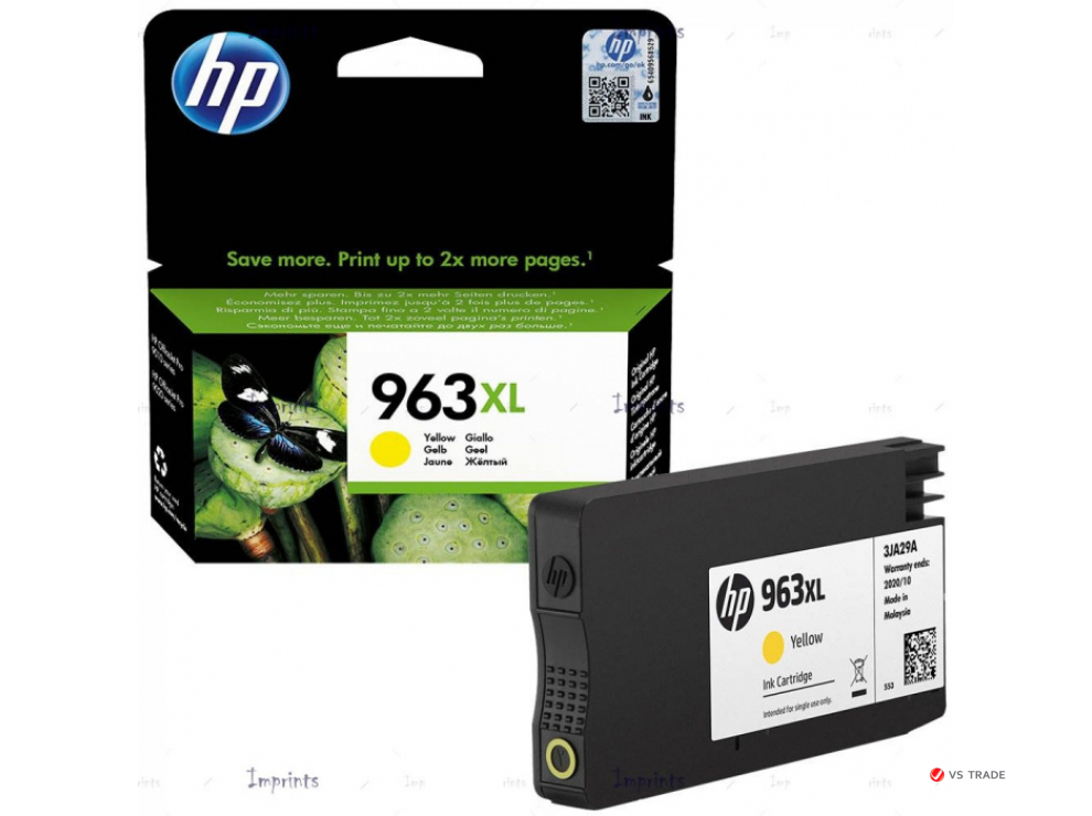 Оригинальный струйный картридж увеличенной емкости HP 963XL, желтый (3JA29AE)