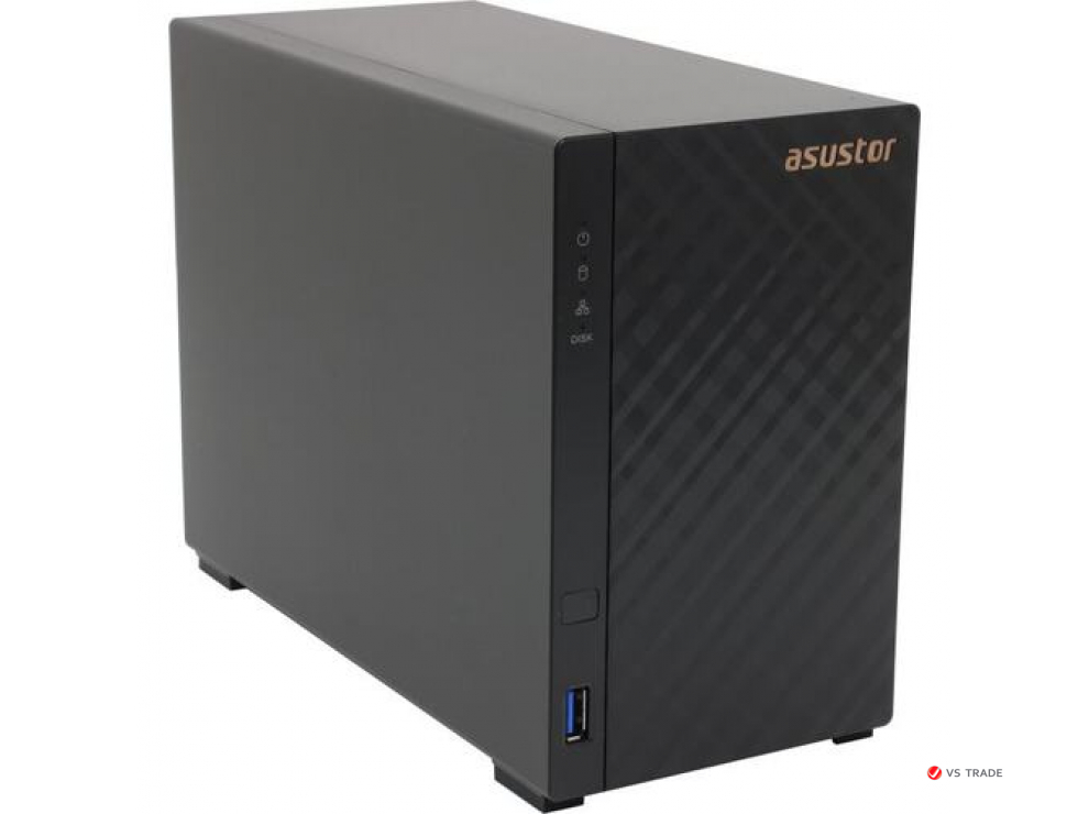 Сетевой накопитель ASUSTOR AS1102T, 2хHDD, 2xUSB 3.2, 1x2.5G/1G/100M, Realtek RTD1296, 1 Gb DDR4