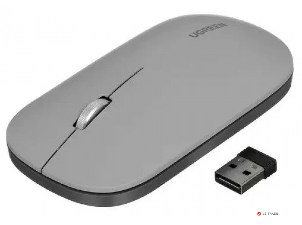 Беспроводная мышь UGREEN MU001 Wireless Mouse Grey/No AA Battery inside, 90373