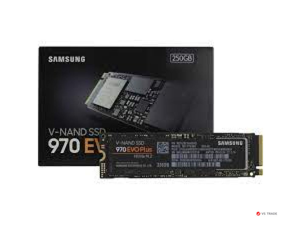 Твердотельный накопитель SSD Samsung 970 EVO PLUS, MZ-V7S250BW, 250 ГБ, M2, NVMe,чтение: 3500 МБ/с,запись: 3300 МБ/с,TLC