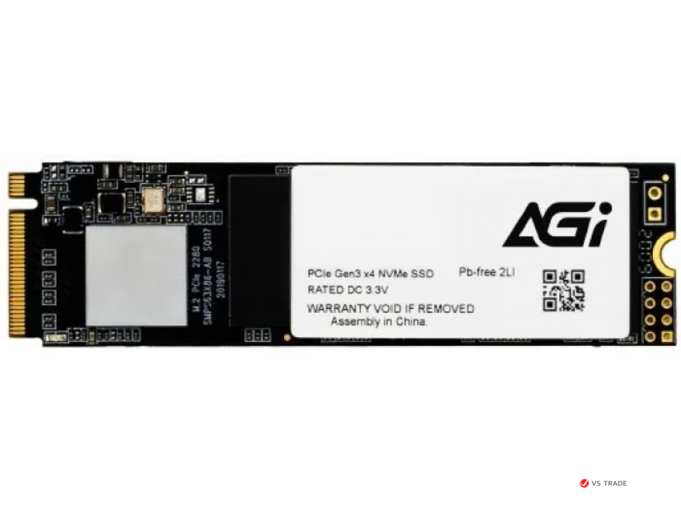 Твердотельный накопитель AGI AI198, 512Gb, 2059Mb/1636Mb, M2 PCIe Gen 3 NVMe, PCIe AGI512G16AI198-CB