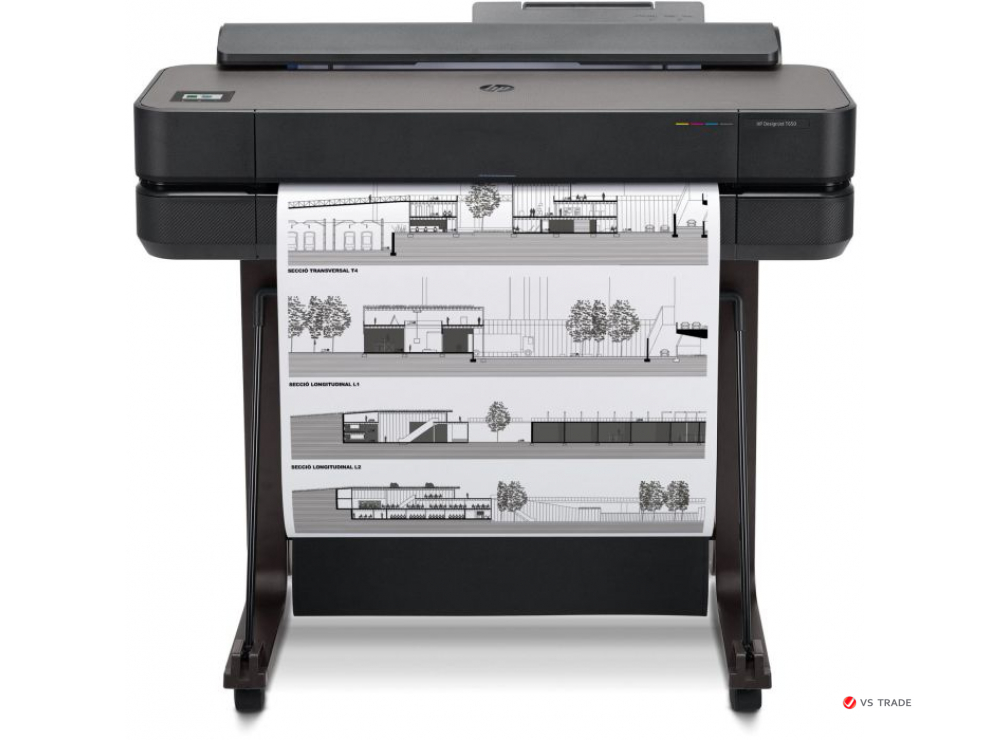 Плоттер HP DJ T630 24-in 5HB09A, 610mm, A1, 30сек/стр A1; 76л A1/час, WIFI,USB 2.0, remote print, auto switch sheet/roll