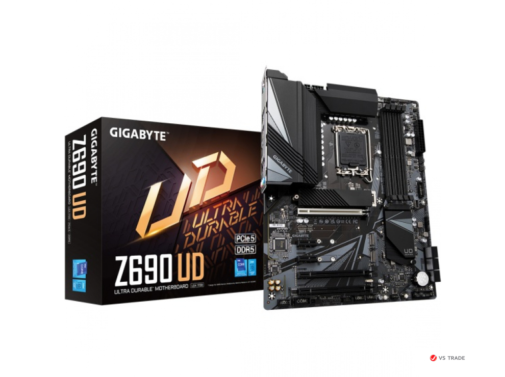 Сист. плата Gigabyte Z690 UD, Z690, 1700, 4xDIMM DDR5, 3xPCI-E x16, 2xPCI-Ex1, M.2, 6xSATA, 2.5 GbE LAN, HDMI, DP, BOX