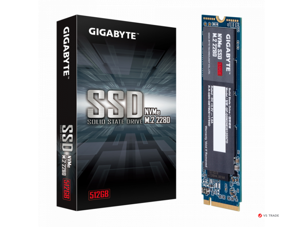 Твердотельный накопитель Gigabyte NVMe SSD 512GB, GP-GSM2NE3512GNTD, 512Gb, Read Up to 1700/Write Up To 1550, M.2 2280