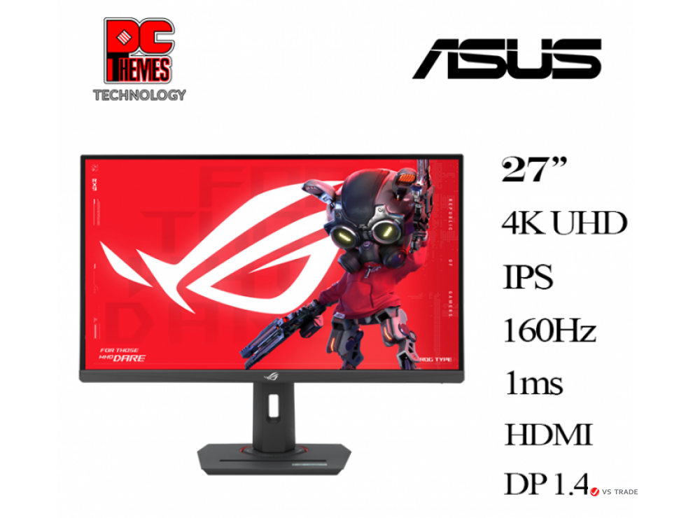 Монитор ASUS ROG Strix XG27UCS 27" IPS 16:9 UHD(3840x2160x160Hz),400cd,1K:1,1ms,95% DCI-P3,DP,HDMI,USB-C,HDR10