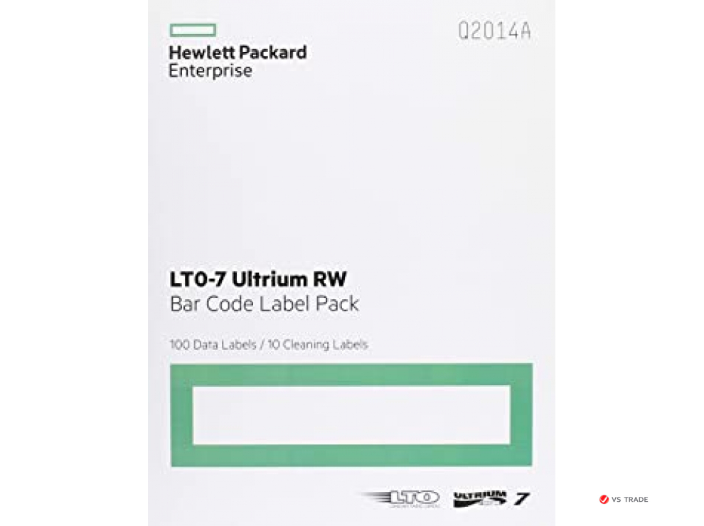 Набор наклеек HPE Q2014A LTO-7 Ultrium RW Bar Code Label Pack (100 Data Labels + 10 Cleaning Labels)