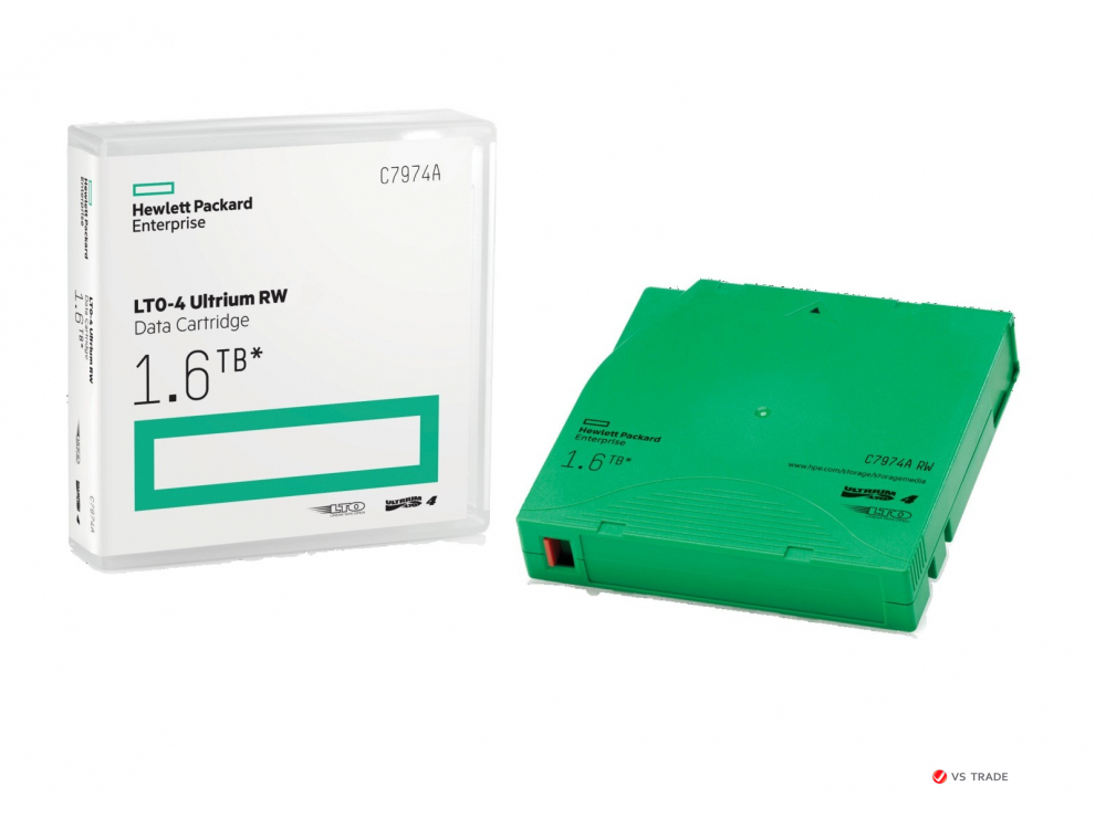 Картридж для хранения данных C7974A HPE LTO4 Ultrium 1.6TB RW Data Cartridge