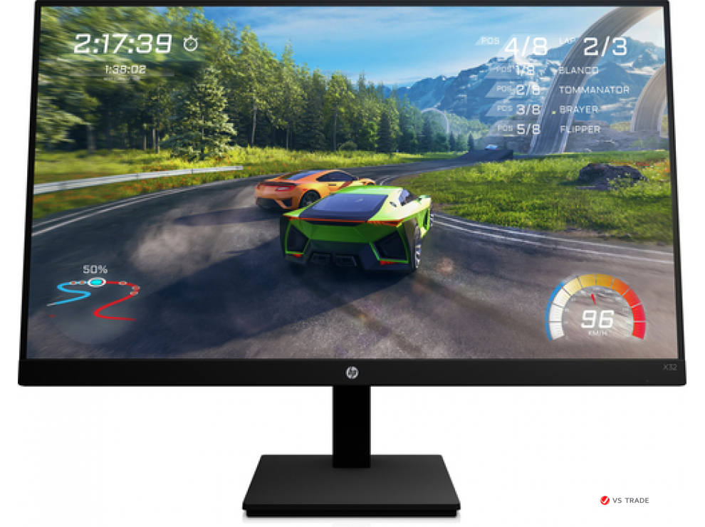 Монитор HP 2V7V4AA X32 Gaming QHD 31.5 IPS,165Hz,400cd/m2,H178°/V178°,1000:1,1ms,HDMI,DP,Black