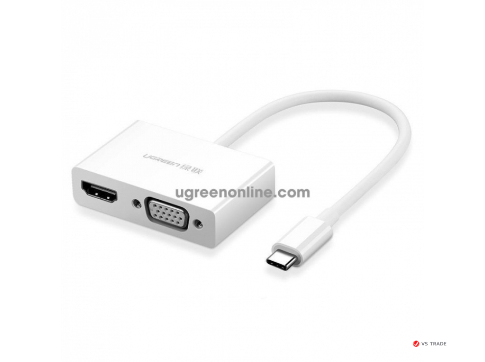 Переходник UGREEN MM123 USB Type C to HDMI + VGA Converter (White)