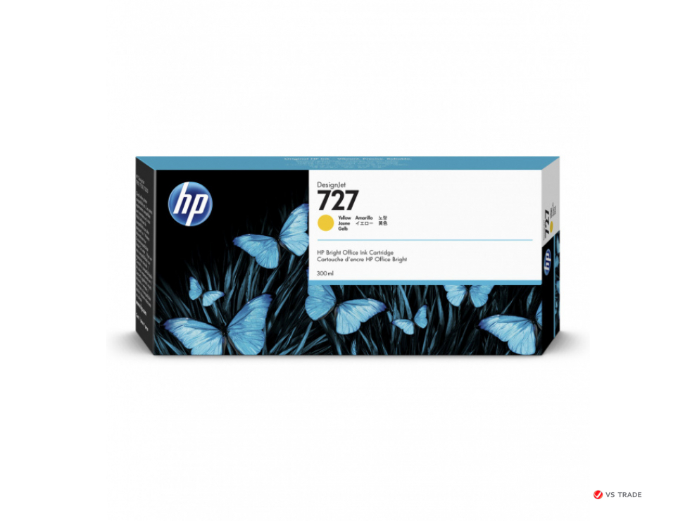 Картридж струйный HP F9J78A, 727, 300 мл, желтый