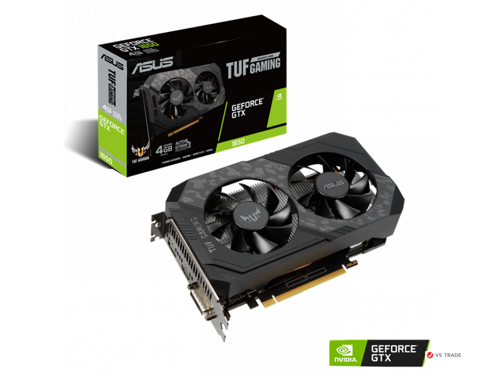 Видеокарта ASUS TUF-GTX1650-4GD6-GAMING, 4Gb/128bit GDDR6, DVI-D, HDMI, DP 1.4a, HDCP, BOX