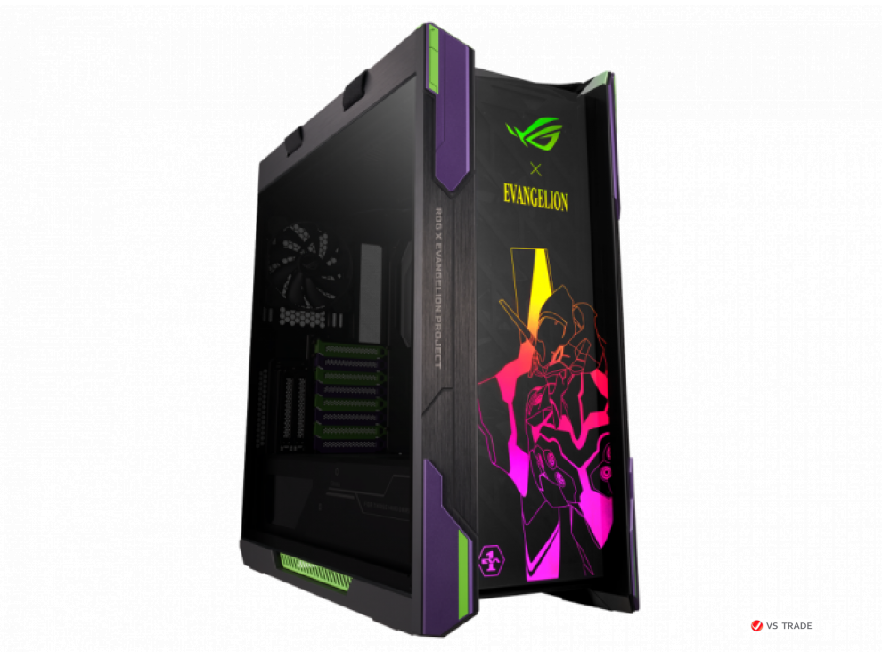 Кейс ASUS ROG STRIX HELIOS EVA EDITION GX601,ATX/micro ATX/Mini ITX/EATX,USB 3.1,3x120mm,AURA Sync,без БП,black/purple