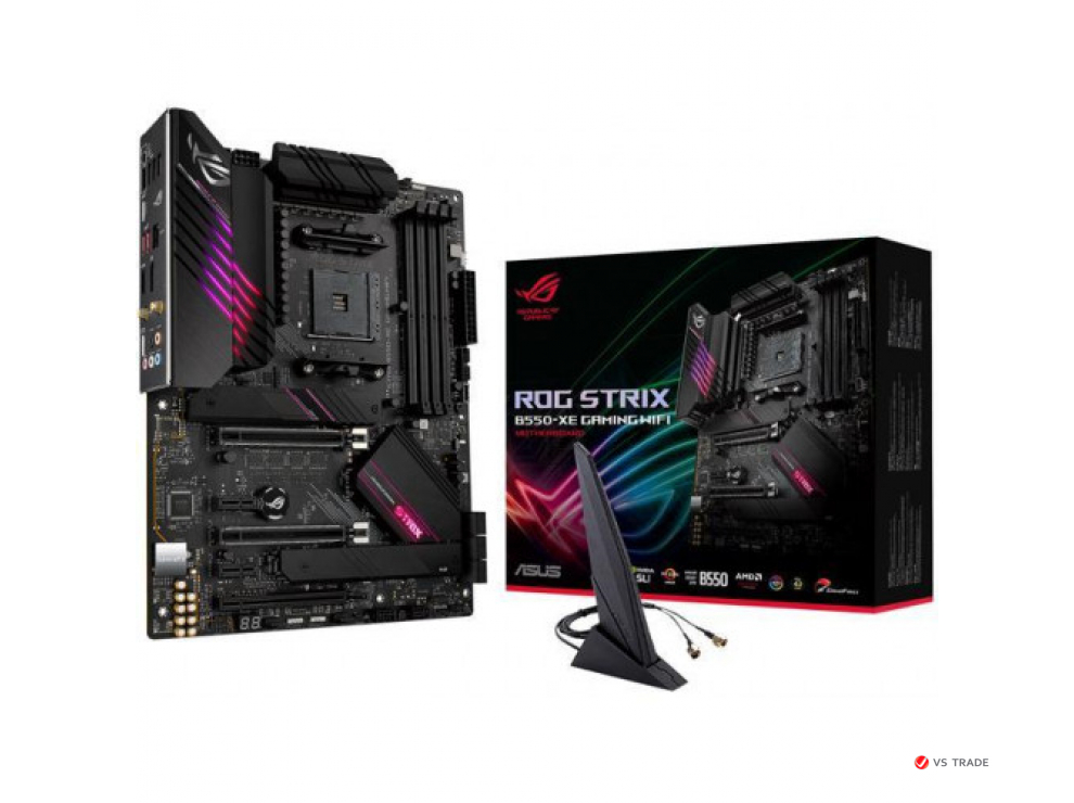 Сист. плата ASUS ROG STRIX B550-XE GAMING WIFI, B550, AM4, 4xDIMM DDR4, 3xPCI-E x16, M2, 6xSATA, 2xPCI-E x1,DP,HDMI,BOX