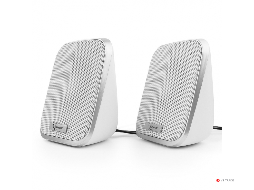 Акустич. система 2.0 Gembird SPK-100-W, белый, 6 Вт, регулятор громкости, USB-питание
