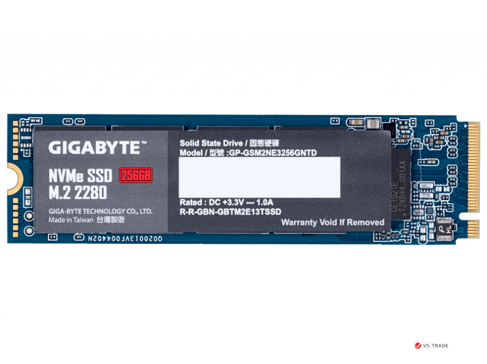 SSD-накопитель Gigabyte SSD 256Gb, NVMe, M2, read 1800/write1100, GP-GSM2NE3256GNTD