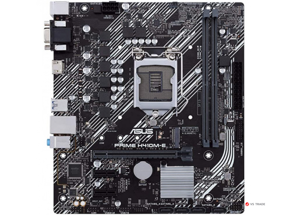 Сист. плата ASUS H410M-E, H410, 1200, 2xDIMM DDR4, 1xPCI-E x16, 2xPCI-E x1, M2, 4xSATA, HDMI, D-Sub, mATX