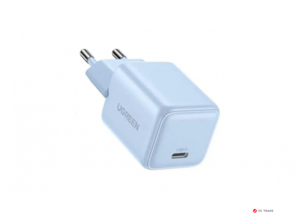 Зарядное устройство Ugreen X512 на 1xUSB C, 20W, QC4.0/PD3.0, Gan X, голубой, 55555