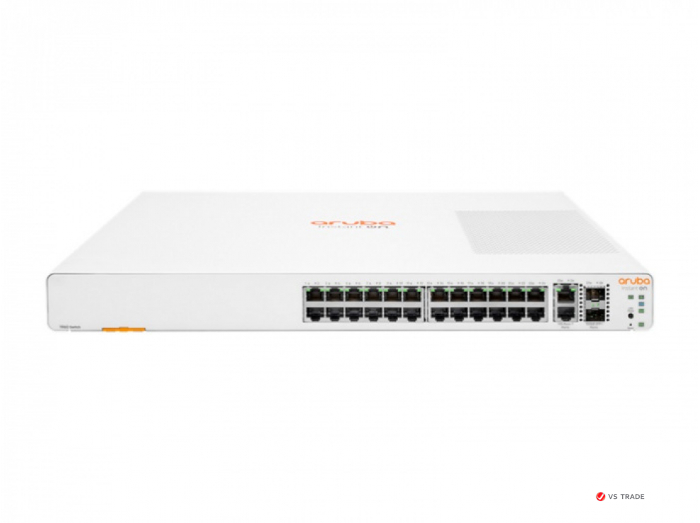 Коммутатор JL806A Aruba IOn 1960 24G 2XT 2XF Layer 2+ Switch, 1U (24xRJ-45 10/100/1000, 2xSFP+ 10G, 2xRJ45 10G ports)
