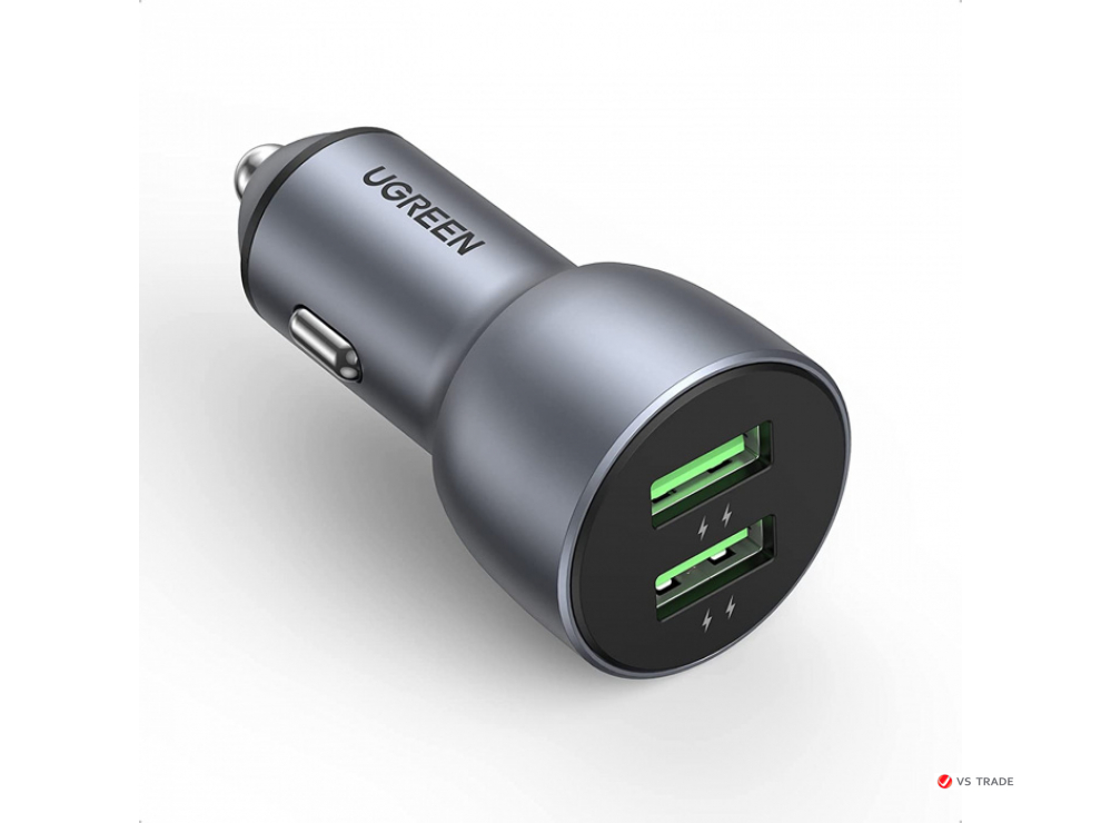 Автомобильное ЗУ Ugreen CD213 QC 3.0+QC 3.0 Dual USB-A 36W Fast Car Charger, 10144