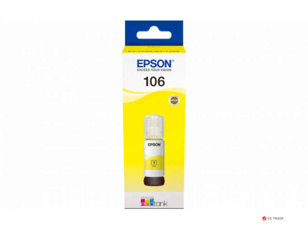 Контейнер с желтыми чернилами Epson C13T00R440 106 EcoTank YE Ink Bottle