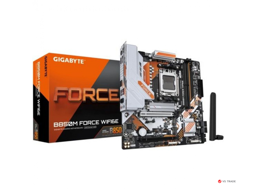 Сист.плата Gigabyte B850M FORCE WF6E, B850, AM5, 2xDDR5,2xPCI-E x16, 3xM2, HDMI, DP, WIFI6E, BOX