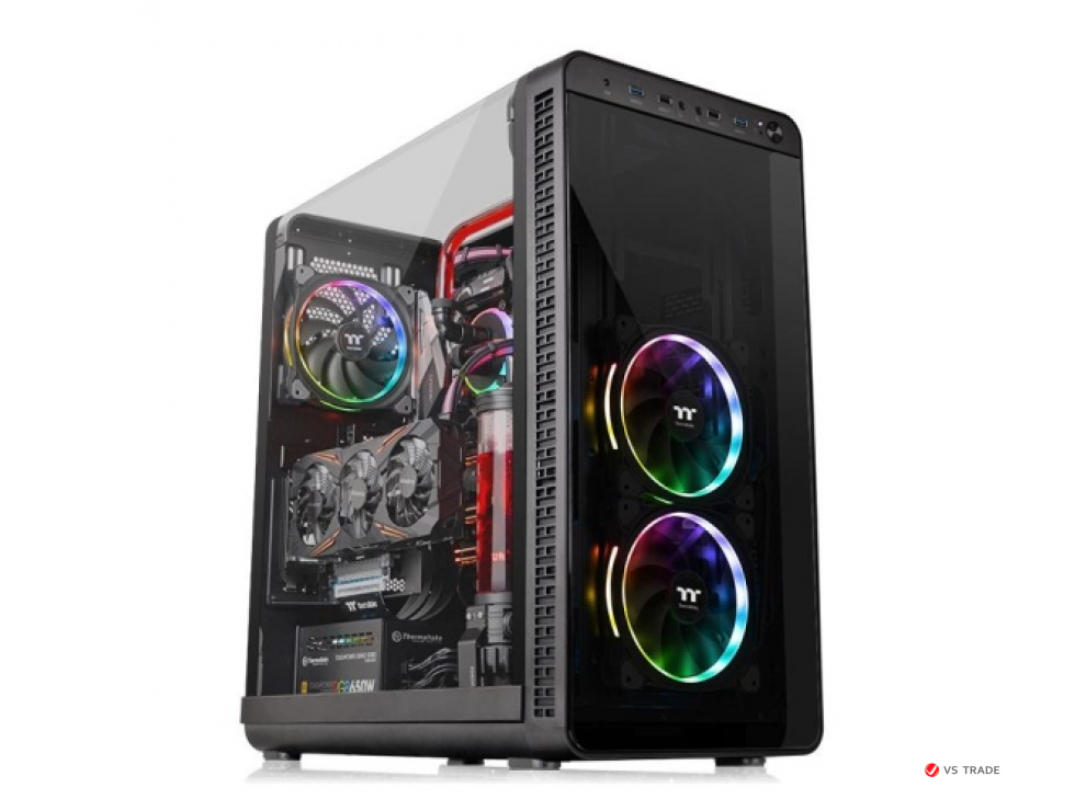 Корпус Thermaltake View 37 RGB Plus/Black/Win/Riing Plus RGB H14 RGB Fan*3, CA-1J7-00M1WN-01