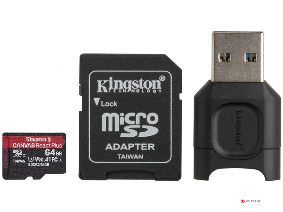Карта памяти Kingston microSD MLPMR2/256GB UHS-II  4K/8K + microSD Reader, W165МБ/с, R285МБ/с, HD-дронов и экшн-камер