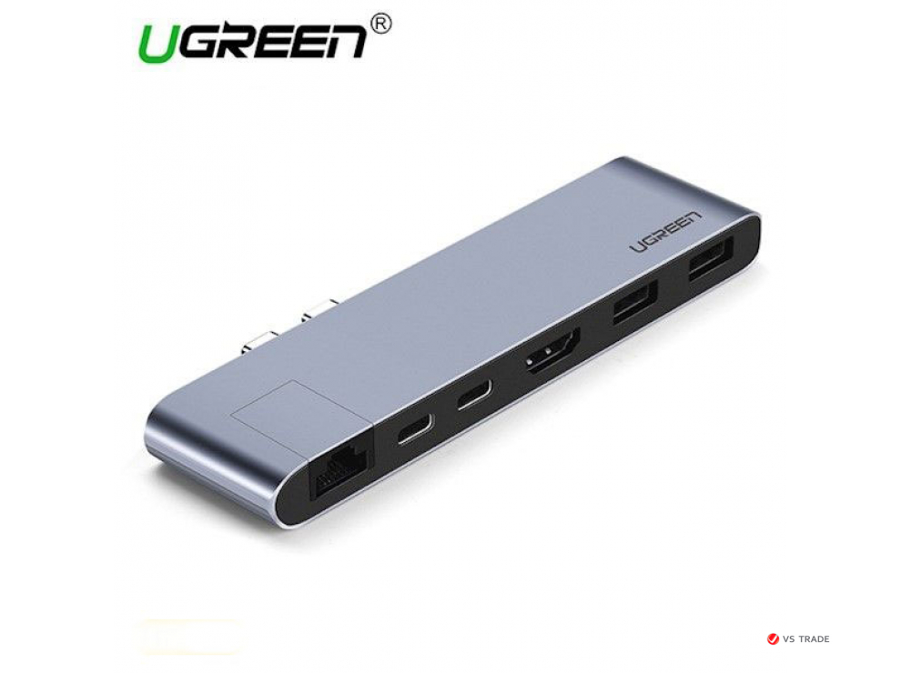 Конвертер UGREEN CM218 Dual USB-C 6-in-1 Multifunctional Converter, 50984