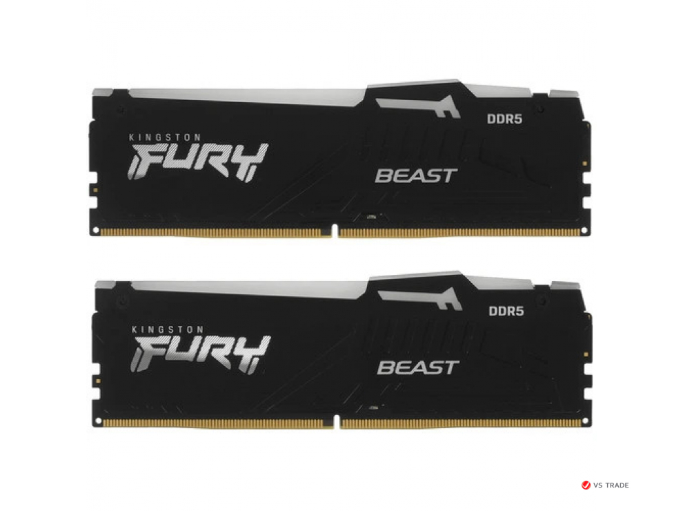 Набор модулей памяти Kingston Beast Black RGB 32 ГБ, DDR 5, 6400 МГц, 1.4 В, CL32, KF564C32BBEAK2-32
