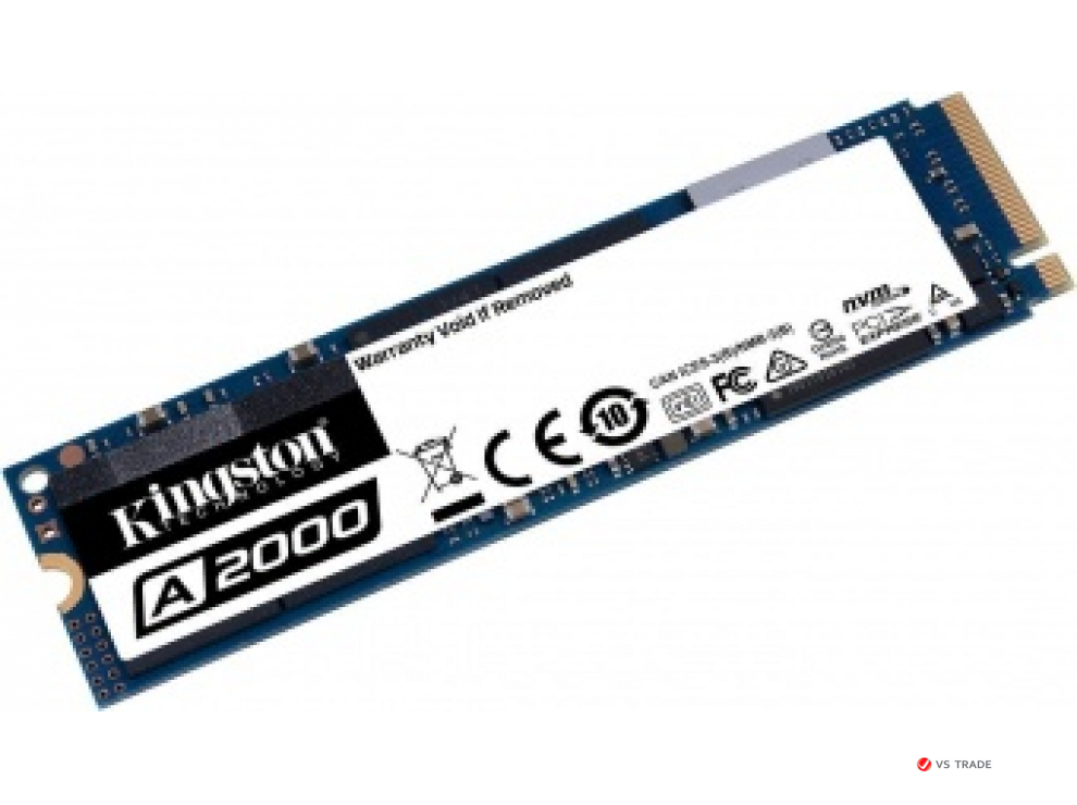 SSD-накопитель Kingston A2000 500Gb, NVMe PCIe Gen 3.0 x4, M2, 3D NAND, SA2000M8/500G