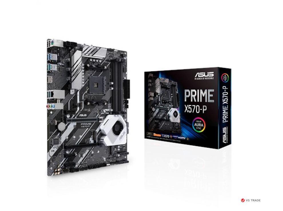 Сист. плата Asus PRIME X570-P, X570, AM4, 4xDIMM DDR4, 2xPCI-E x16, 3xPCI-E x1, 6xSATA, 2xM.2, HDMI, ATX, BOX