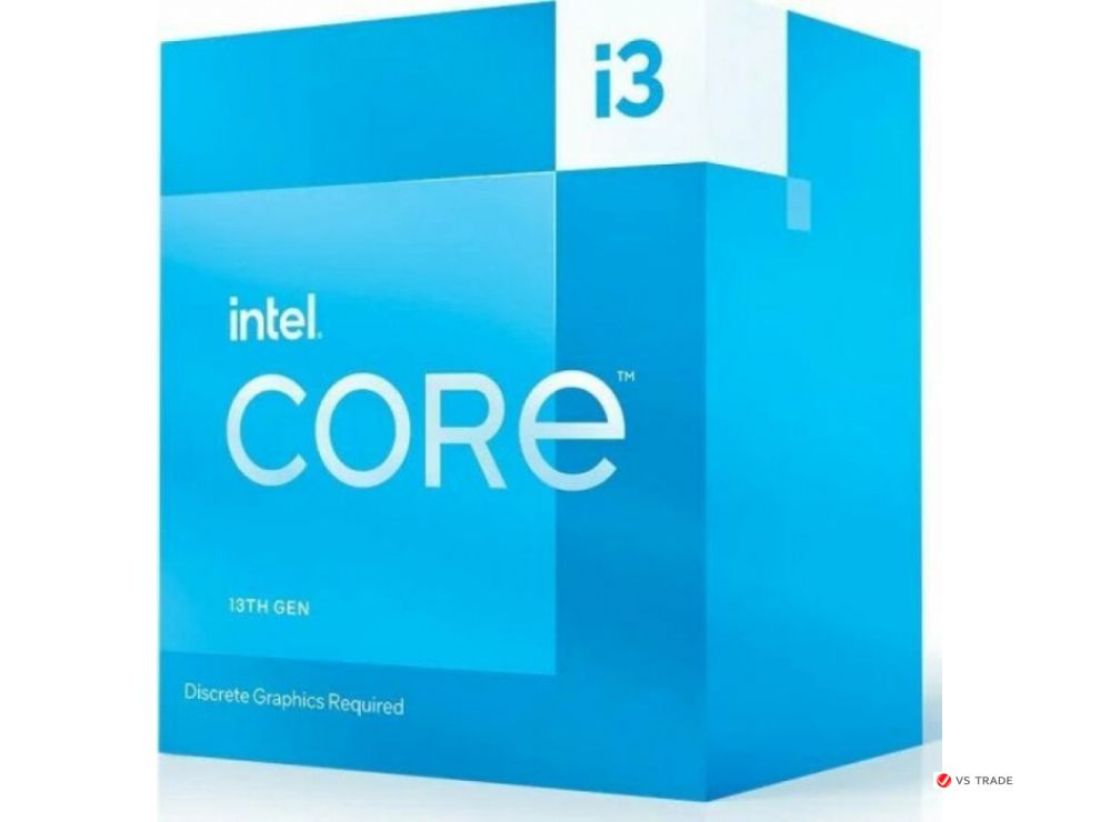 Процессор Core i3-13100F 3.4GHz, 4C/8T, 12Mb Intel Smart Cache, TDP60W, LGA1700, BX8071513100F