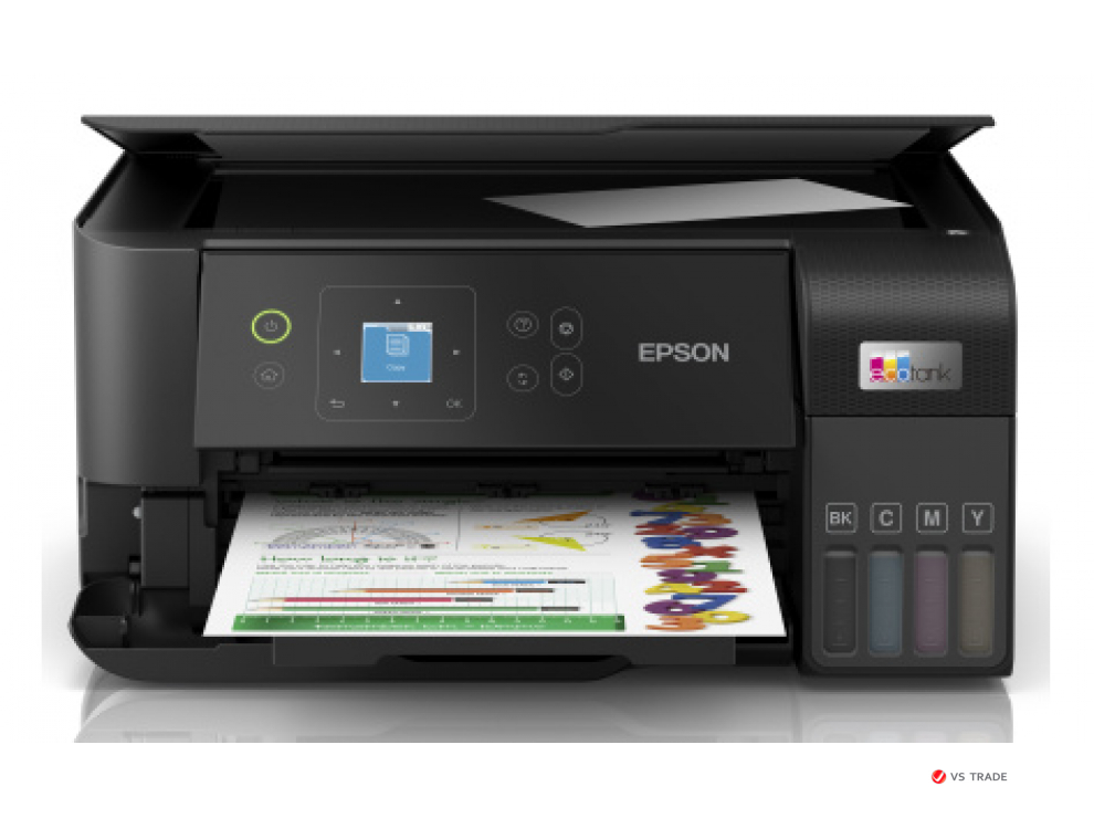 МФУ струйное цветное Epson L3560 C11CK58404, А4, до 33 стр/мин, Wi-Fi, no ADF, duplex, черные чернила в комплекте 2 шт