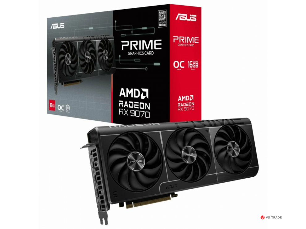 Видеокарта ASUS TUF-RX9070XT-O16G-GAMING, RX9070XT, 16G OC GDDR6, 256bit, HDMI, DP, BOX