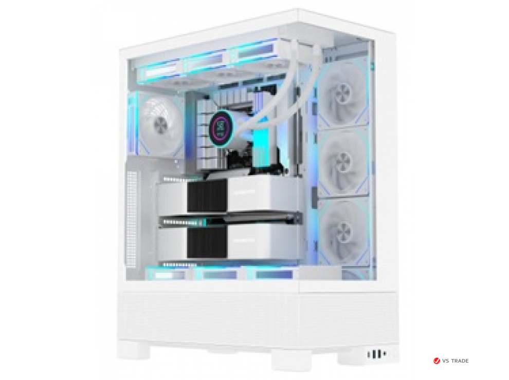 Кейс FSP U691-WP, Panoramic ATX Ultra Tower, ATX(BTF), M-ATX, Mini-ITX, USB3.0 x 2, Type-C, TG, White